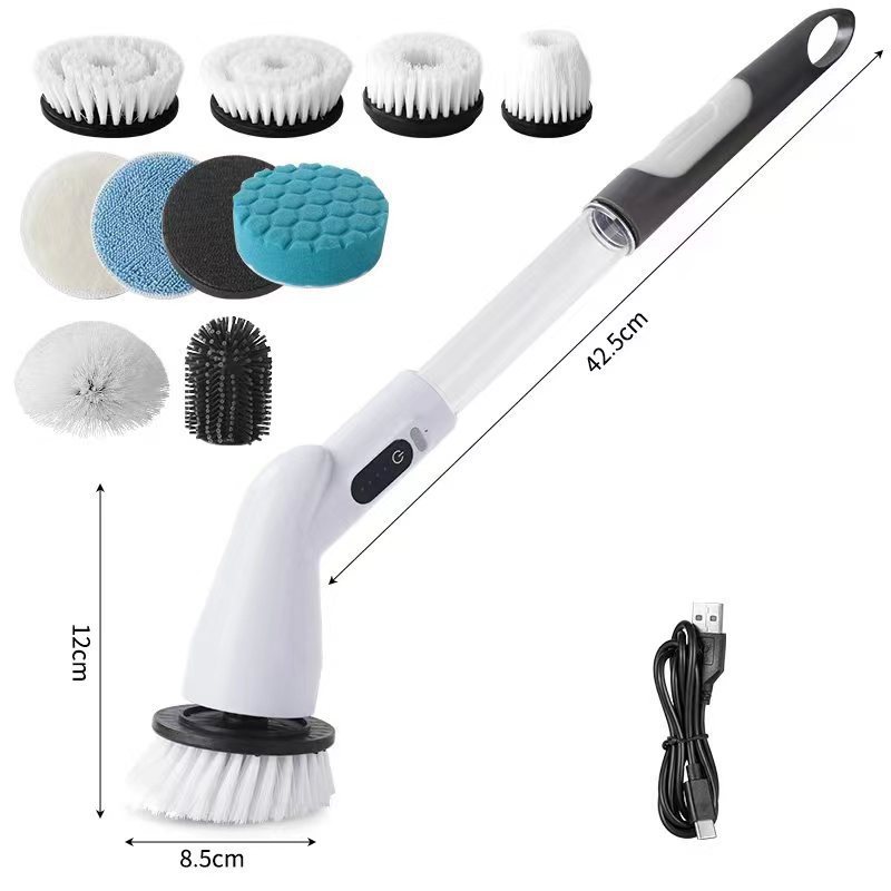 Electric Spin Scrubber Cleaning Brush Set – Durable USB Rechargeable Spin Scrubber for Floor and Tile
