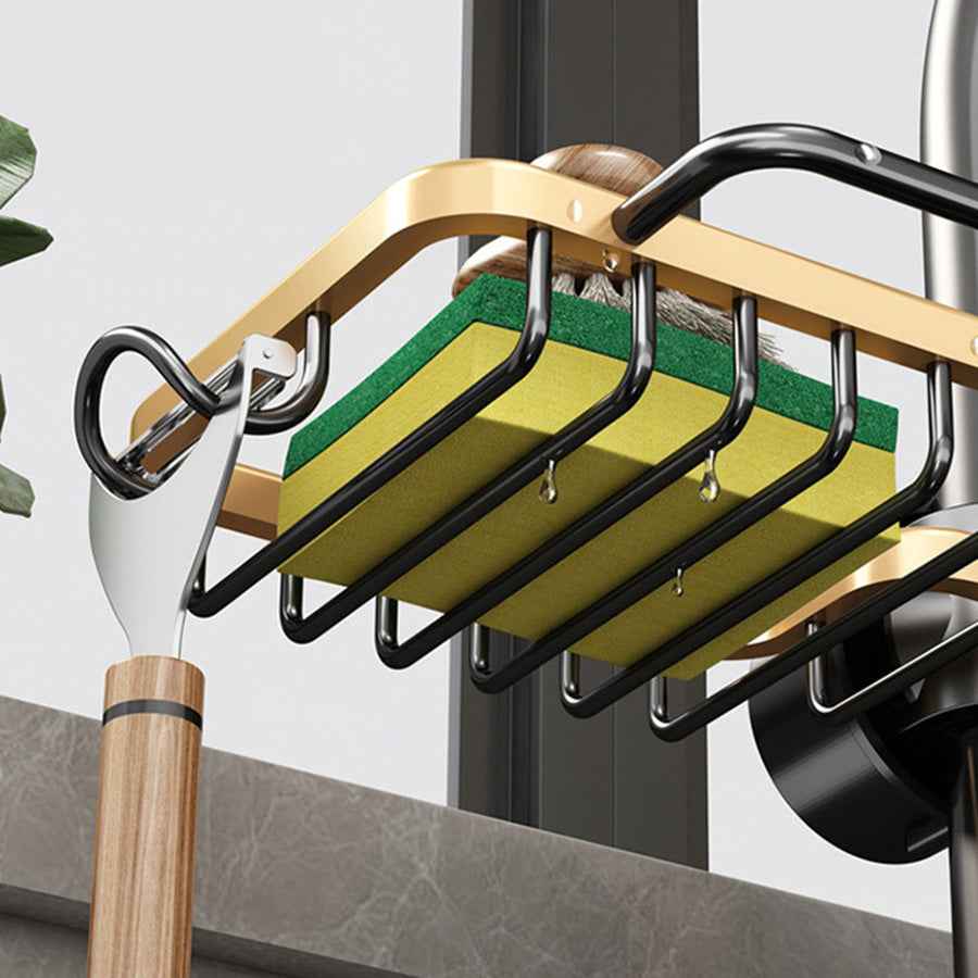 Dineluxco Space Aluminum Kitchen Storage Rack – Efficient Sink Organization with Towel Rail