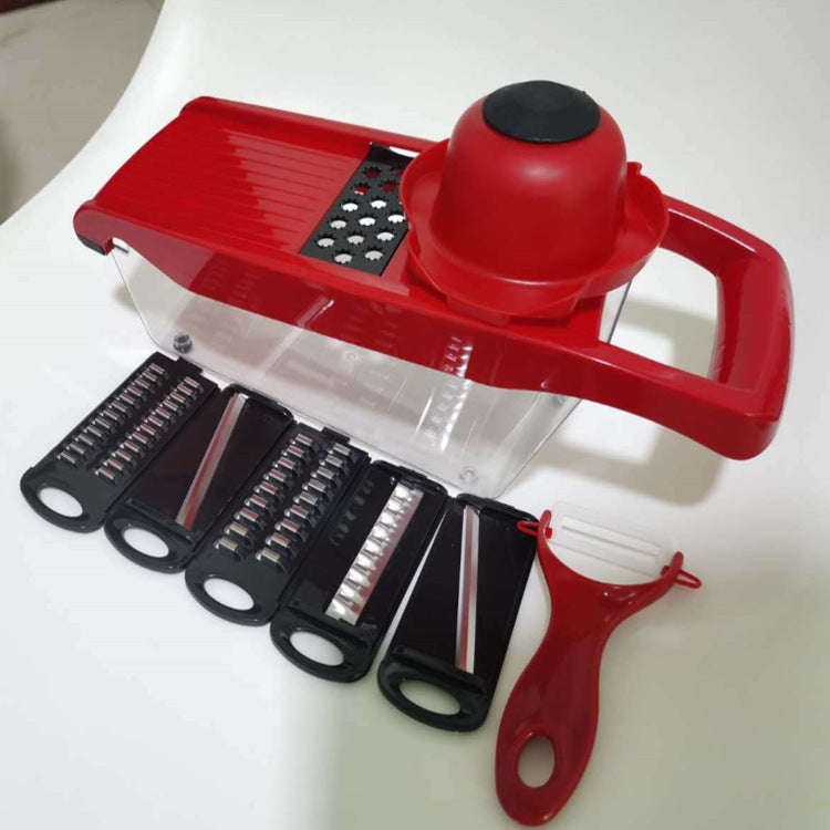 Pro 6-in-1 Vegetable Chopper – Multifunctional 6-Blade Food Chopper with Container and Hand Guard