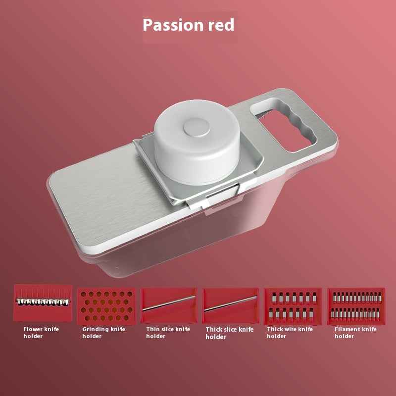 Dineluxco Stainless Steel Vegetable Slicer - Multifunctional Kitchen Mandoline Chopper with Hand Guard & Drain Basket Options