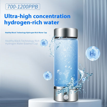 SPE PEM Hydrogen Rich Water Bottle – 420ml Antioxidant Water Ionizer for Travel and Fitness