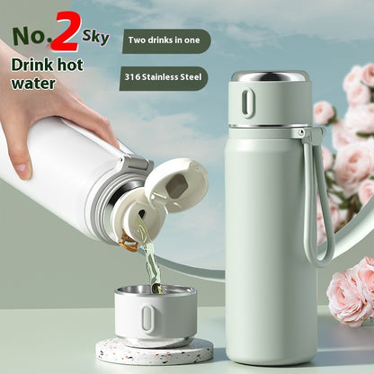DineLuxco 316 Stainless Steel Tea Tumbler 450ml & 550ml – Smart Temp Display | Macaron Colors | BPA-Free