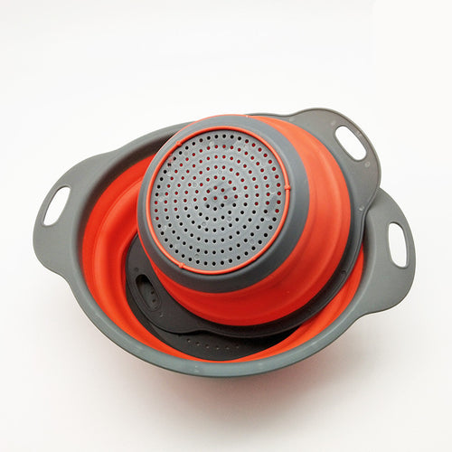 Foldable Silicone Colander – Collapsible Drain Basket for Washing Fruits and Vegetables
