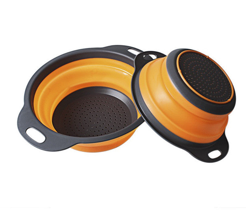 Foldable Silicone Colander – Non-Slip Base Silicone Fruit Strainer Basket