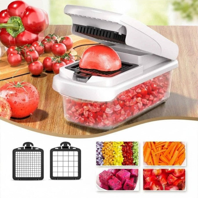 15-in-1 Vegetable Slicer and Spiralizer with Transparent Storage Container