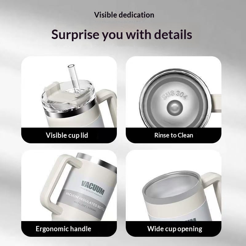 40oz Iced Coffee Tumbler – Leak-Proof 40oz Stainless Steel Iced Coffee Tumbler with Straw