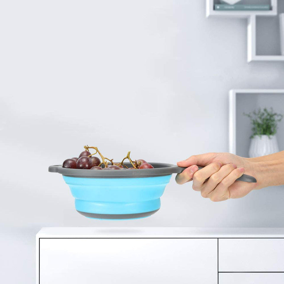 Foldable Silicone Colander – Lightweight Portable Collapsible Kitchen Drain Basket