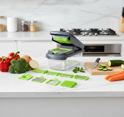 Dineluxco Vegetable Chopper and Spiralizer – Essential Kitchen Gadget for Dicing and Slicing