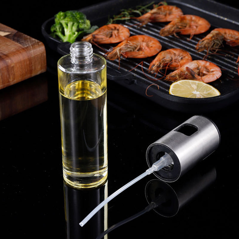 304 Stainless Steel Oil Spray Bottle – 200ml Rust-Proof Oil Mister for Kitchen and Grilling