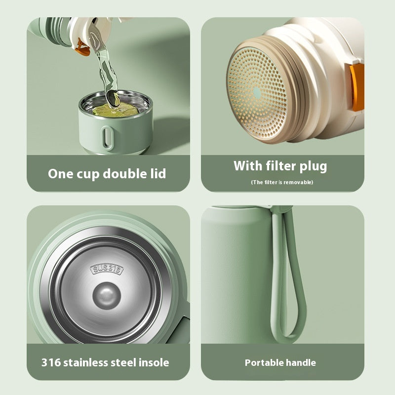 316 Stainless Steel Insulated Tea Tumbler – 450ml Smart Temp Display Vacuum Insulated Tea Cup