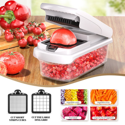 15-in-1 Vegetable Chopper and Spiralizer – Durable Stainless Steel Multi-Function Food Chopper Set