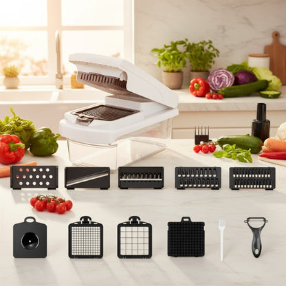 Dineluxco 15-in-1 Food Chopper and Grater for Kitchen Food Prep
