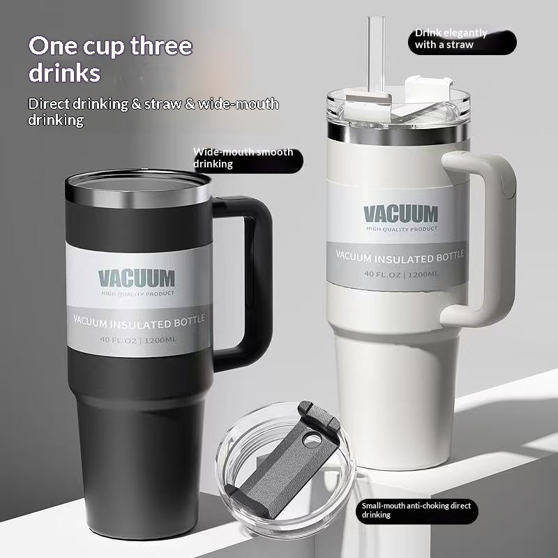 40oz Iced Coffee Tumbler – Large 1200ml Stainless Steel Iced Coffee Cup with Straw