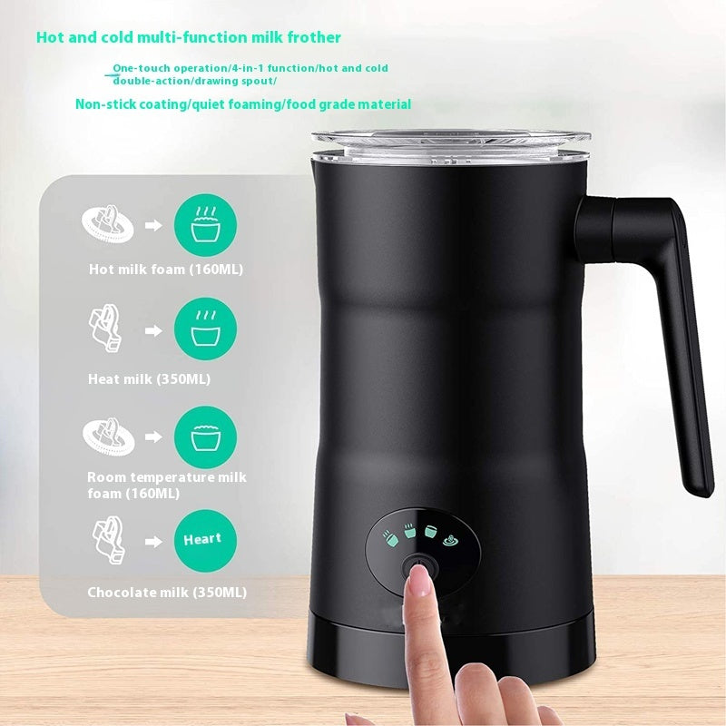 Automatic Electric Milk Frother – 4-in-1 580ml Stainless Steel Foam Maker for Latte and Cappuccino
