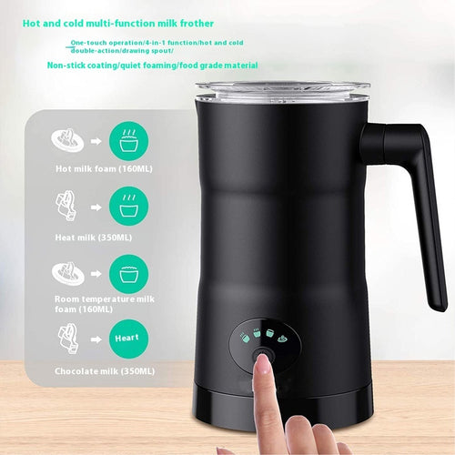 Automatic Electric Milk Frother – 4-in-1 580ml Stainless Steel Foam Maker for Latte and Cappuccino