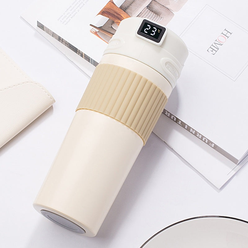 Intelligent Temperature Display Coffee Cup – Durable 480ml Stainless Steel Portable Coffee Cup with Temp Display