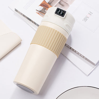 Intelligent Temperature Display Coffee Cup – Durable 480ml Stainless Steel Portable Coffee Cup with Temp Display