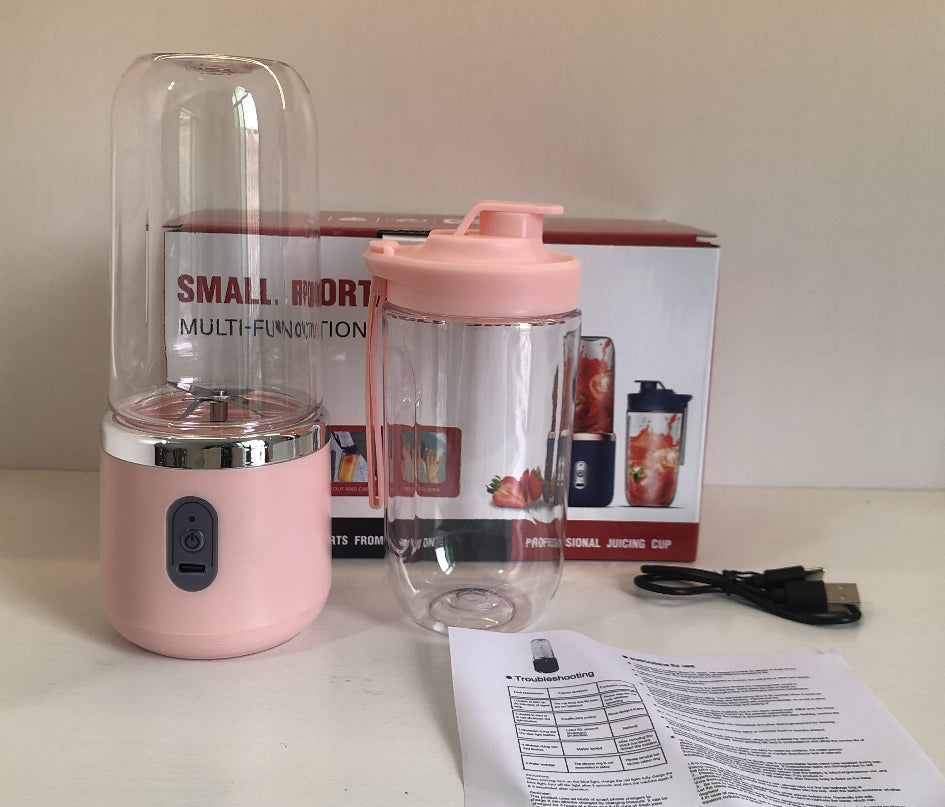 6-Blade Portable Blender – Durable 400ml Mini Juicer Cup with 6 Stainless Steel Blades
