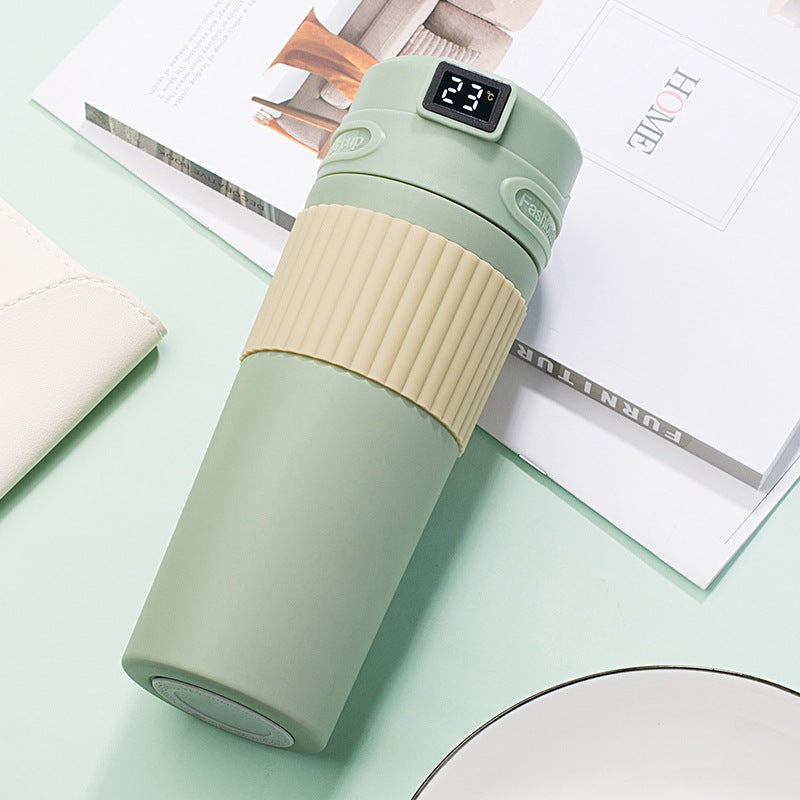 Intelligent Temperature Display Coffee Cup – Travel Friendly 480ml Stainless Steel Insulated Coffee Cup