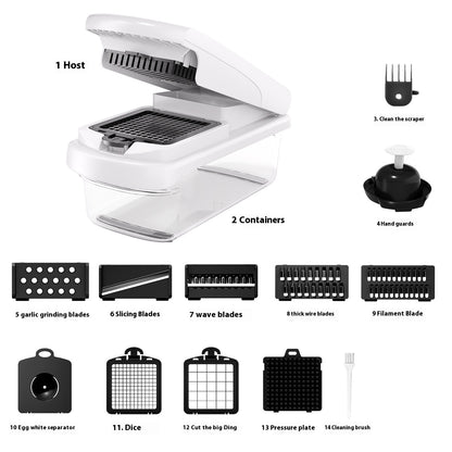 15-in-1 Vegetable Chopper and Spiralizer – High Quality Stainless Steel 15-in-1 Food Chopper Set