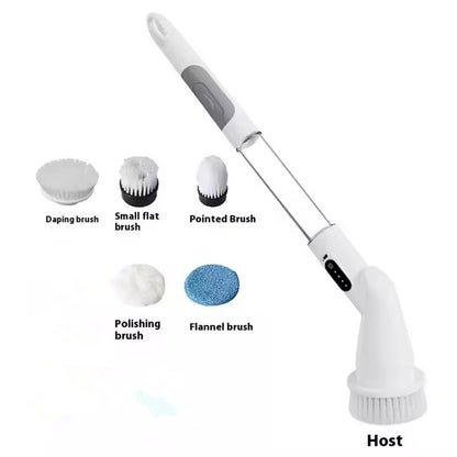 Electric Spin Scrubber Cleaning Brush Set – 8-Piece Multifunctional Electric Brush for Kitchen and Bathroom