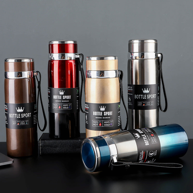 316 Stainless Steel Bullet Sling Water Bottle – 1000ml Vacuum Insulated Sports and Travel Tumbler
